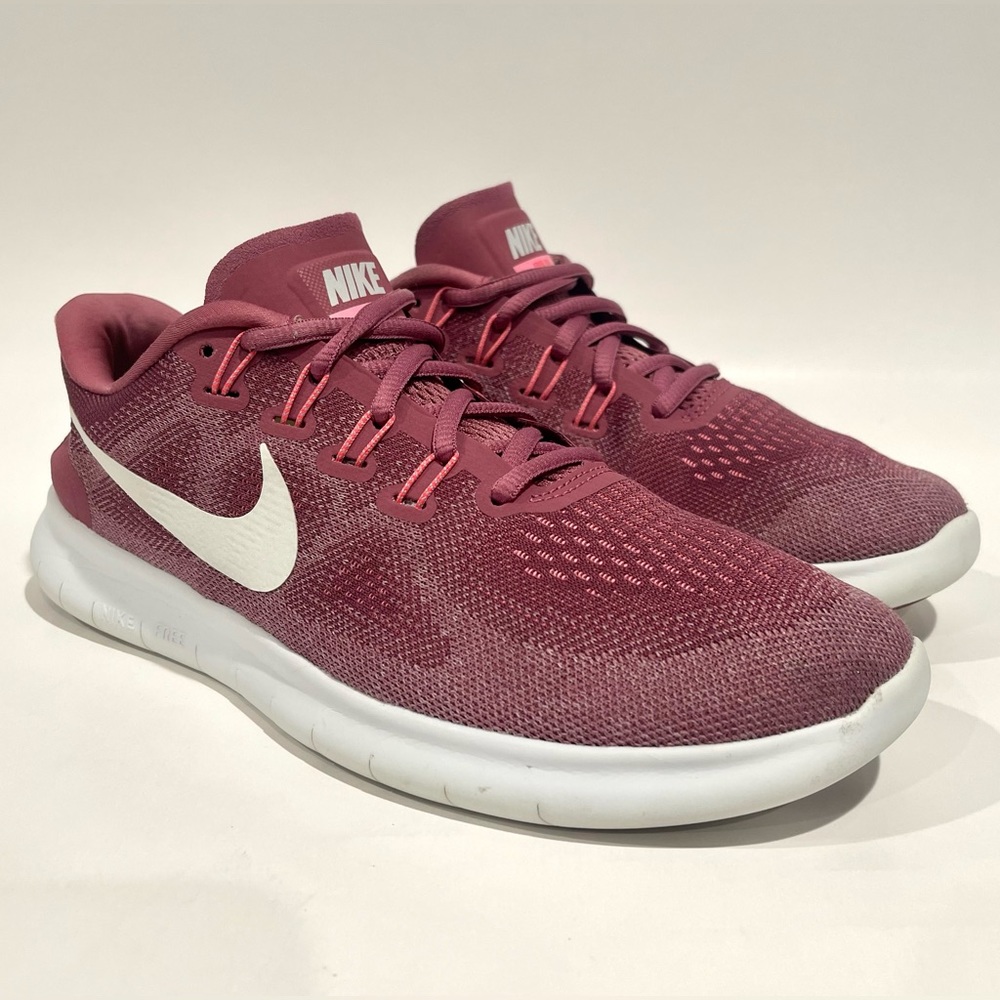 Nike Women's Free Rn Flyknit Running Shoes Vintage Wine - Size 9